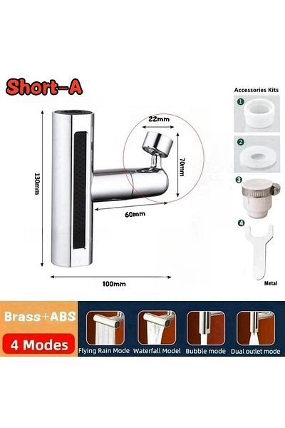 Choice A Multifunctional Sink Faucet Connector Kitchen Sink Waterfall Faucet Splash-proof Artifact 4 Modes.