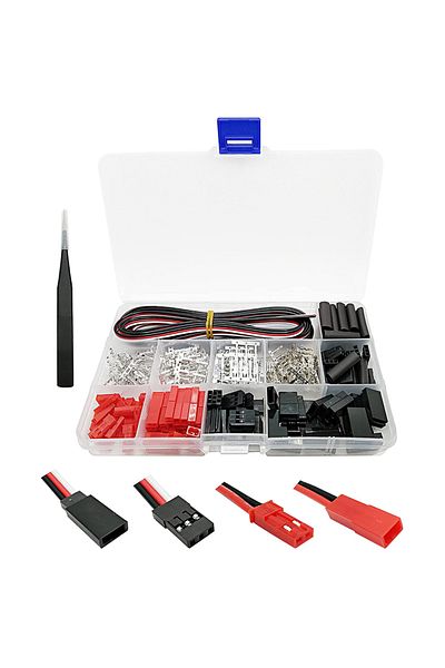 APWIKOGER 400pcs Connector 2/3 Pin Female Male Kit for JR JST SYP Futaba Male Female Jumper Cable Plug for ...