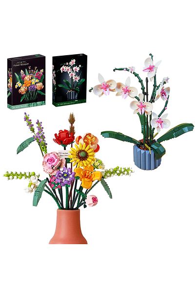 Choice Romantic Flower Orchid Bouquet Building Block 10311 6039 DIY Potted Illustration Kit Assembly Bri...