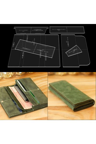 Choice Xbc-02 Yomdid Long Wallet Template Leather Tools Durable Acrylic Leather Stencil Wallet Diy Handmade