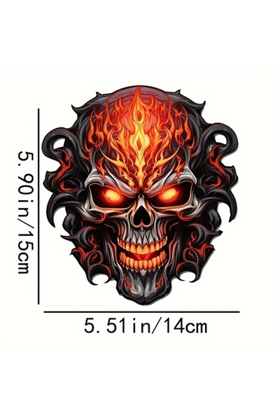 Choice 14x15CM 1pc Flame Skull Pattern Motorcycle Stickers for Windshield Fender Fuel Tank Car Laptop Bedro