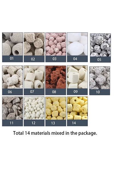 Choice 250g with bag 14 types mixed 250g 500g 1000g 14 Types Aquarium Bio Balls Biochemical Ball Filter Med