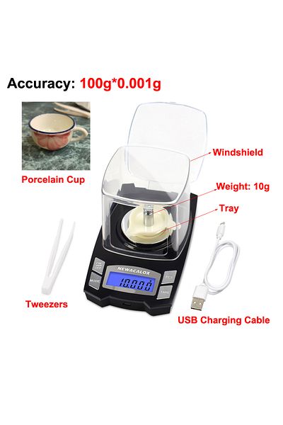 Choice 100g 0.001g Scale Newacalox 0.001g Digital Lcd Jewelry Scales Usb Charging Electronic High Precision