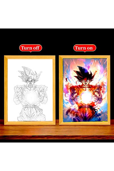 Choice Anime Figure Dragon Ball  Light Painting Photo Frame Goku Vegeta Led Night Light Birthday Bedroom...