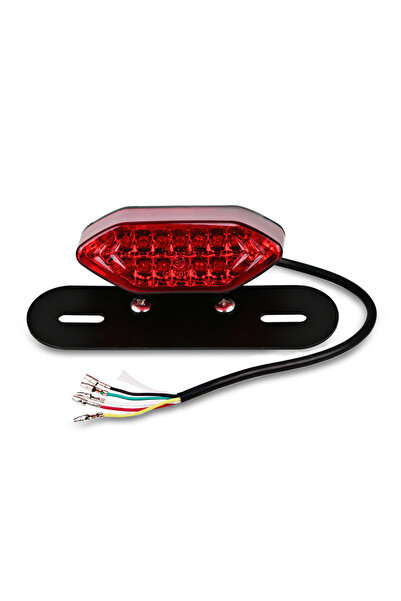 choice2 Red Motorcycle Turn Signals Light Integrated Tail Brake Stop License ...