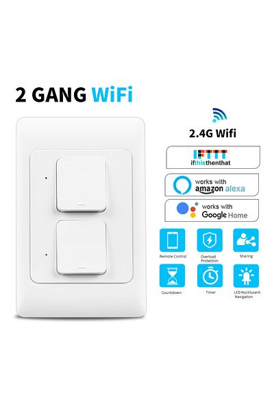Choice No (WITH)neutral Tuya Wifi Smart Wall Light Switch No Neutral Wire &neutral Wire Push Button Physica