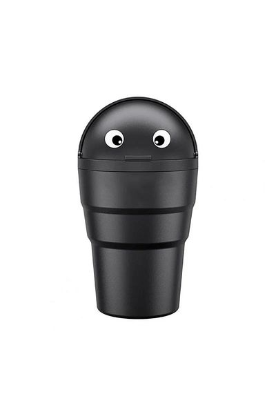 Choice black Universal Car Trash Can Auto Organizer Storage Box with Swing Lid Cute Mini Automotive Leakpro