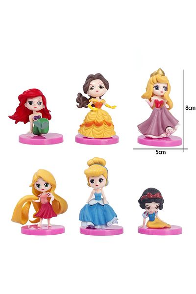 Choice 6Pcs/lot Kawaii Sitting Little Disney Princess Figure Belle Alice Mermaid Cute Figurine Cake Deco...