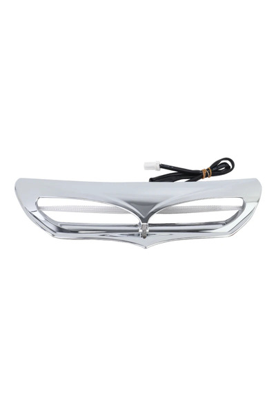 Choice غطاء فتحة تهوية كروم للدراجات النارية بتصميم جناح الخفاش مع إضاءة LED ...