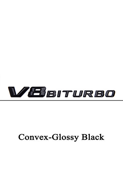 Choice 14-16 Glossy Black 3d ABS Black Logo V8 BITURBO Emblem Car Fender Badge For C63 G63 E63 S63 Accessor