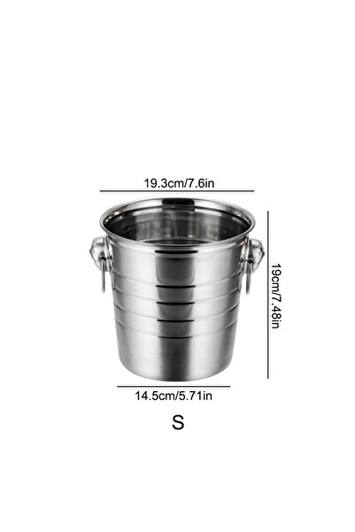 Choice دلو ثلج صغير من الفولاذ المقاوم للصدأ سعة 3/5 لتر، مناسب لتبريد النبيذ والبيرة، وصنع الثلج، مثالي للمطابخ والحانات.