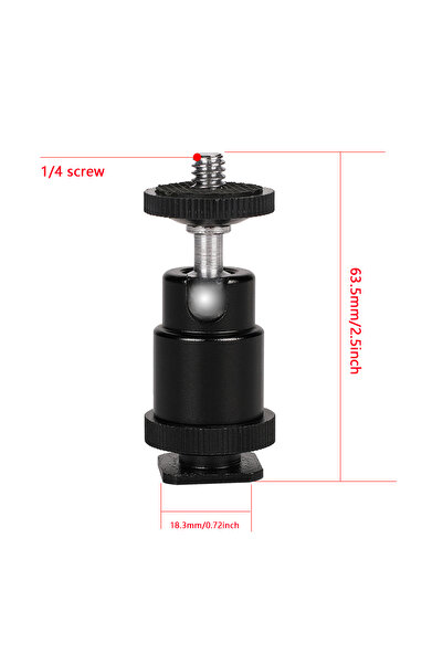 Choice black Tripod Ball Head 360° Rotatable Metal Mini PTZ with 1/4 hot Shoe Camera Mount Adapter for Cam