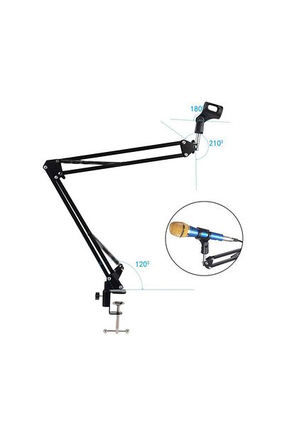 Choice Black Foldable Metal Extendable Microphone Stand Bracket Adjustable Suspension Boom Scissor Arm Mic