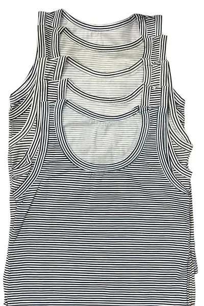 Nicoletta Tricou pentru băieți - pachet de 5 dungi, Lycra, ALB
