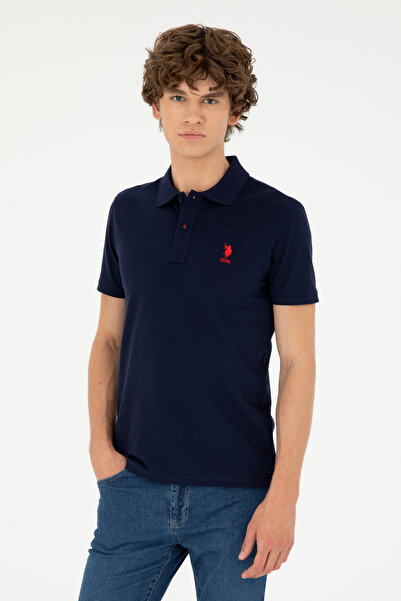 U.S. Polo Assn. Men's Slim Fit Polo Neck Navy Blue Basic T-Shirt 50279581-Vr033