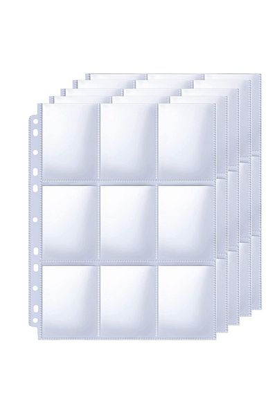 Choice White 10pcs Pocket Double-sided Card Leaf Collector Sleeve 9 Pocket Clear Plastic Game Card Protecto