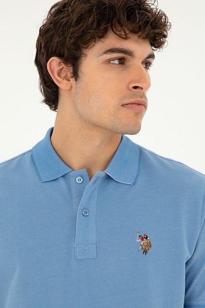 U.S. Polo Assn. Tricou de bază albastru închis pentru bărbați 50279609 -VR032