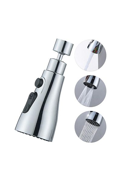 Choice Silver 3 In 1 Kitchen Faucet Extender Universal 360° Rotate Pull Out Kitchen Tap Multi-mode Strong F