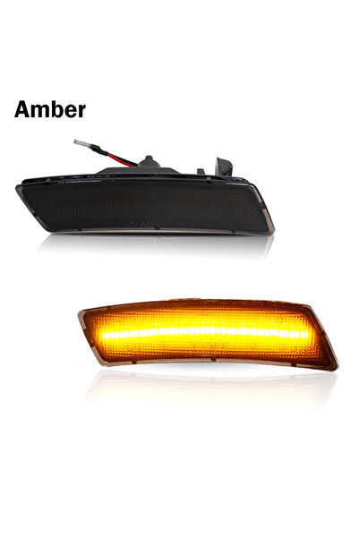 Choice1 قطعتان من مصابيح الإشارة الجانبية الأمامية LED الكاملة بلون كهرماني م...