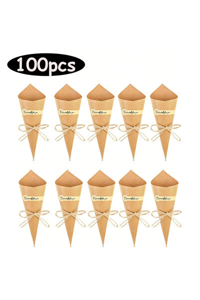 Choice 100pcs 100pcs DIY Natural Kraft Paper Confetti Cone Dried Rose Petal W...