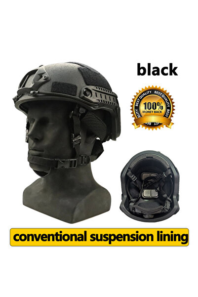 Choice خوذة باليستية تكتيكية كيفلر سوداء مقاس L 52-60 سم، خوذة ACH عالية القط...