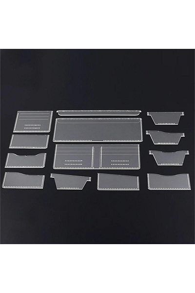 Choice Aa 13pcs/set Wallet Pattern Stencil Template Set Universal Short Clip Template Pattern Sewing Stenci