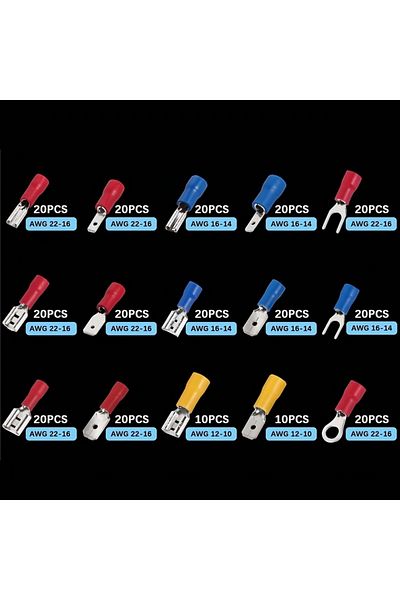 Choice 280pcs Wire Connector Kit Male Female Insulated Terminals Cold Crimp Terminals Assorted Crimp Ter...