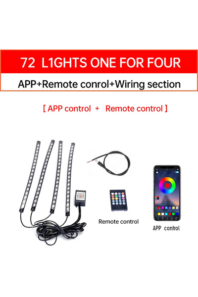 Choice4 72LED APP Remote 12V دراجة نارية LED ضوء متعدد الألوان ضوء الغلاف الج...