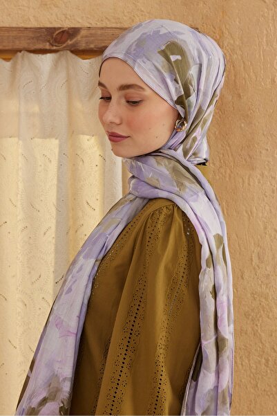 Modakaşmir Watercolor Abstract Pattern Bamboo Shawl