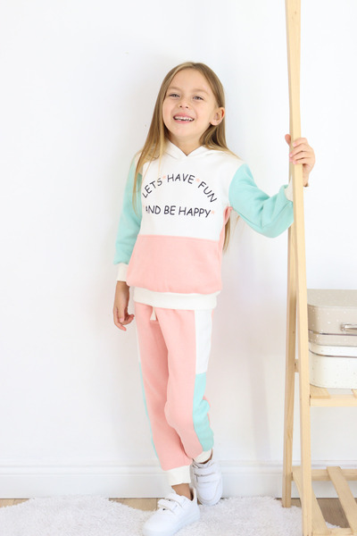 Harika KIDS Σετ φόρμας για κορίτσια με 3 κλωστές, χοντρό ύφασμα, τεμαχισμένο μοντέλο