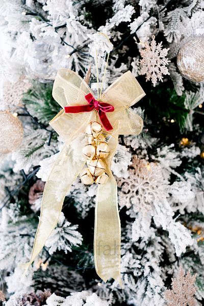 Partifabrik New Year's Door Fireplace Wall Glory Bell 20 cm Gold Ribbon Bell Bunch