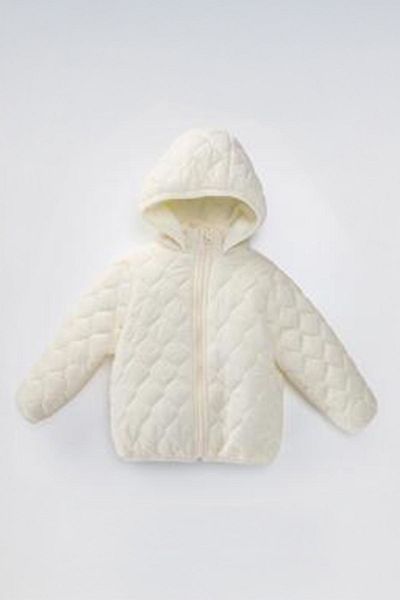 Minigimin Cicileri Unisex Children's Coat - Quilted, Welsoft, Ecru, Age 1-10