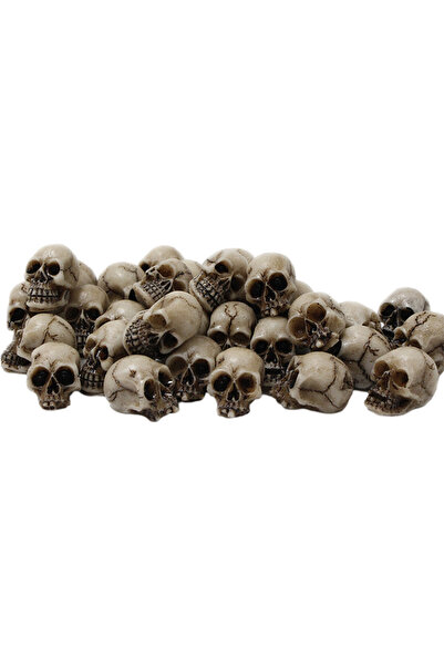 VAKIND مجموعة من 20 قطعة من مجسمات الجماجم الصغيرة الرمادية، مثالية لتزيين حف...
