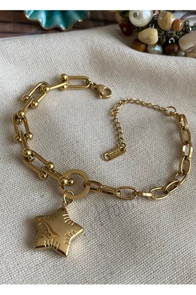 Hobimos Star Charm Double Model Chain Steel Bracelet