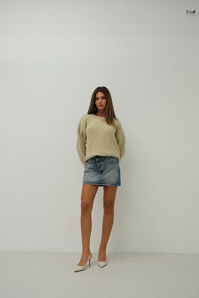 Black Fashion Pulover oversize din tricot bej