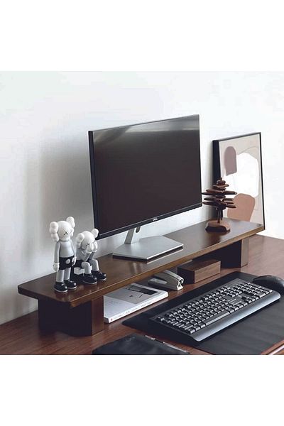 Tiydem Solid Natural Wood Monitor Riser Monitor Stand Monitor Stand (100 X25 cm)