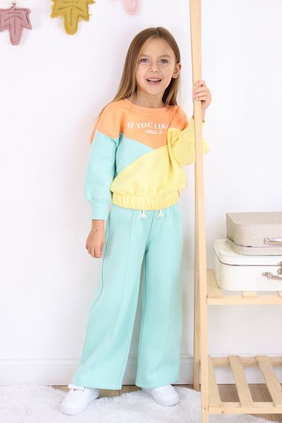 Harika KIDS Girl's 3 Thread Fabric Spanish Leg Tracksuit Set