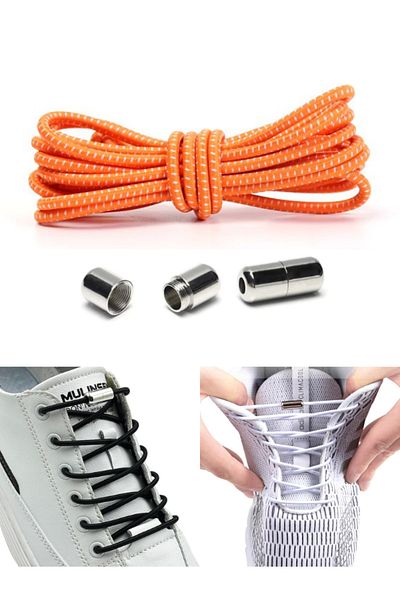Heel'sUp Orange Smart - Elastic Laces with Metal Lock