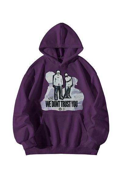 Scrovtie Μωβ Toliver Printed - 'We Still Don'T Trust You' Γυναικεία κουκούλα με κουκούλα μεγάλου μεγέθους