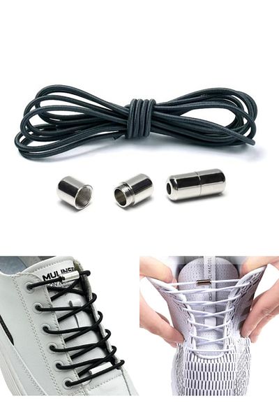 Heel'sUp Gray Lead Smart - Practical Elastic Lacing Round Shoes