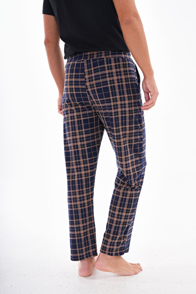 Arvin Men's Regular Fit Pocketed Soft Textured Comfort Plaid Printed Pajama Sweatpants