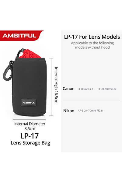 Choice حقيبة عدسة كاميرا LP-17 الجديدة من AMBITFUL، حقيبة برباط، متوفرة بأحجا...