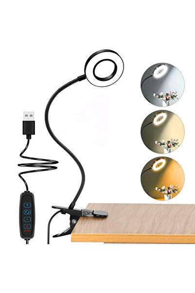 Choice مصباح مكتبي أسود اللون مزود بمشبك USB و48 مصباح LED، ضوء كتاب بجانب ال...