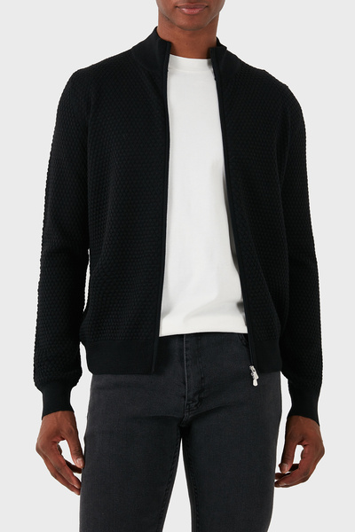 GRAN SASSO % 100 Yün Regular Fit Dik Yaka Fermuarlı Hırka Erkek HIRKA 57178 1...