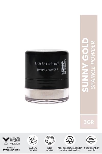Bade Natural Sparkle Powder Sunny Gold Multi-Purpose Powder Shimmer Illuminator 100% Natural