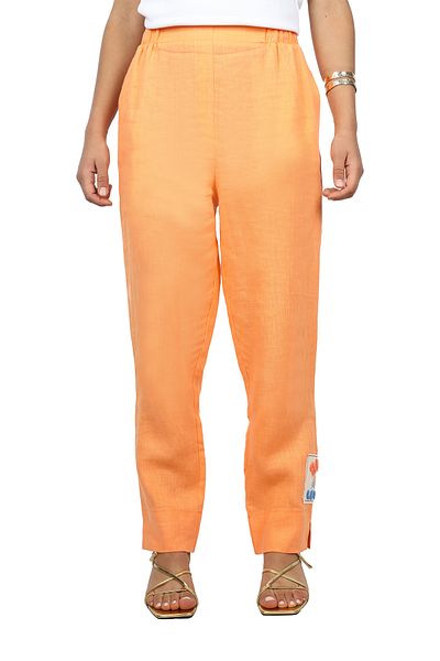 Naar Comfortable Linen Women's Trousers - Salmon, Daily Use, Naar81242-Somon