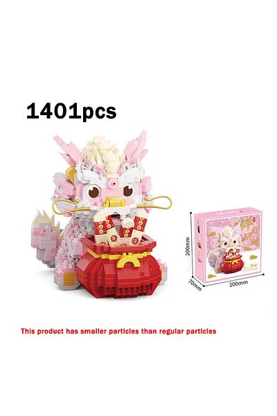 Choice 1411pcs With Box Chinese New Year Style Lion Dance Dragon Year Series Assembling Micro Particle Buil