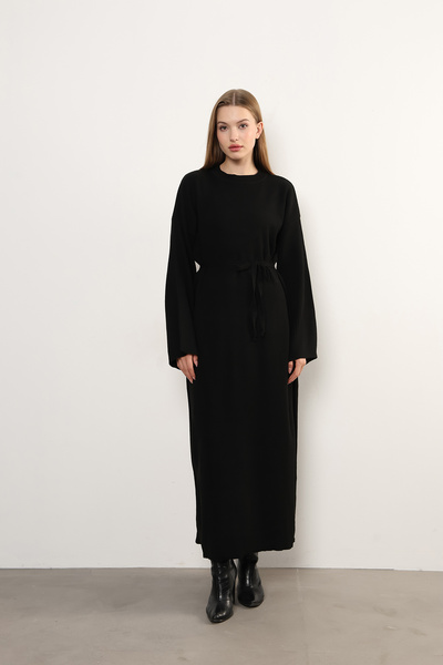 MANGOSTEEN Kadın Triko Bel Bağlama Uzun Elbise