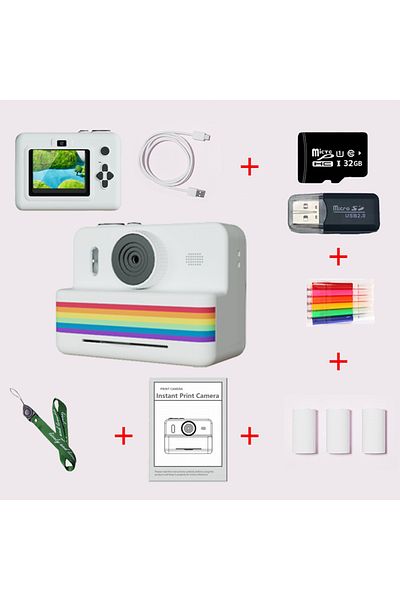 Choice White Children's printable camera toy small camera gift for boys and girls