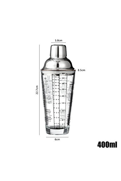 Choice كوب خلط كوكتيل زجاجي سعة 400 مل/600 مل مع ميزان، كوب خلط شاي بالحليب و...